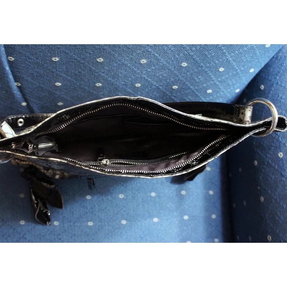 Chez by Cheryl Leather Snakeskin Print Handbag